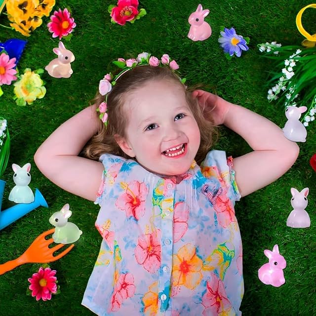 Foto 4 de 8 de FYOBOT 200PCS Mini Conejo Luminoso Mini Conejito Luminoso de Resina Figuras de Conejo en Miniatura…