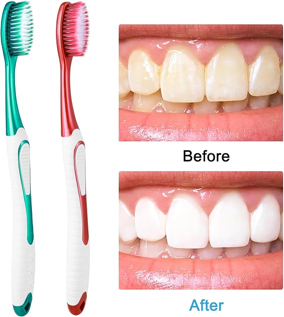 WLLHYF Extra Soft Toothbrushes Portable Manual Flossing Toothbrush Travel Kit Ultra Clean Bristle Toothbrushes Painless Brushing for Adult Sensitive Teeth