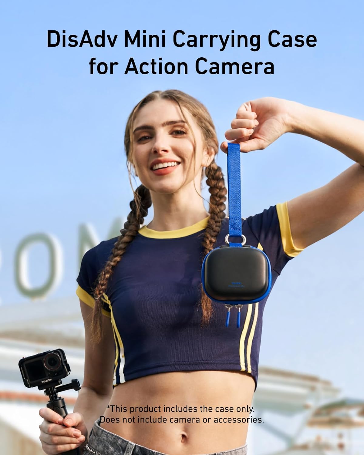 TELESIN DisAdv Portable Mini Carrying Case for HERO/Ace Pro/DJI OSMO/360 Cameras, Waterproof Hard Shell Travel Storage Case for Action Cameras and Accessories, Black - Image 2