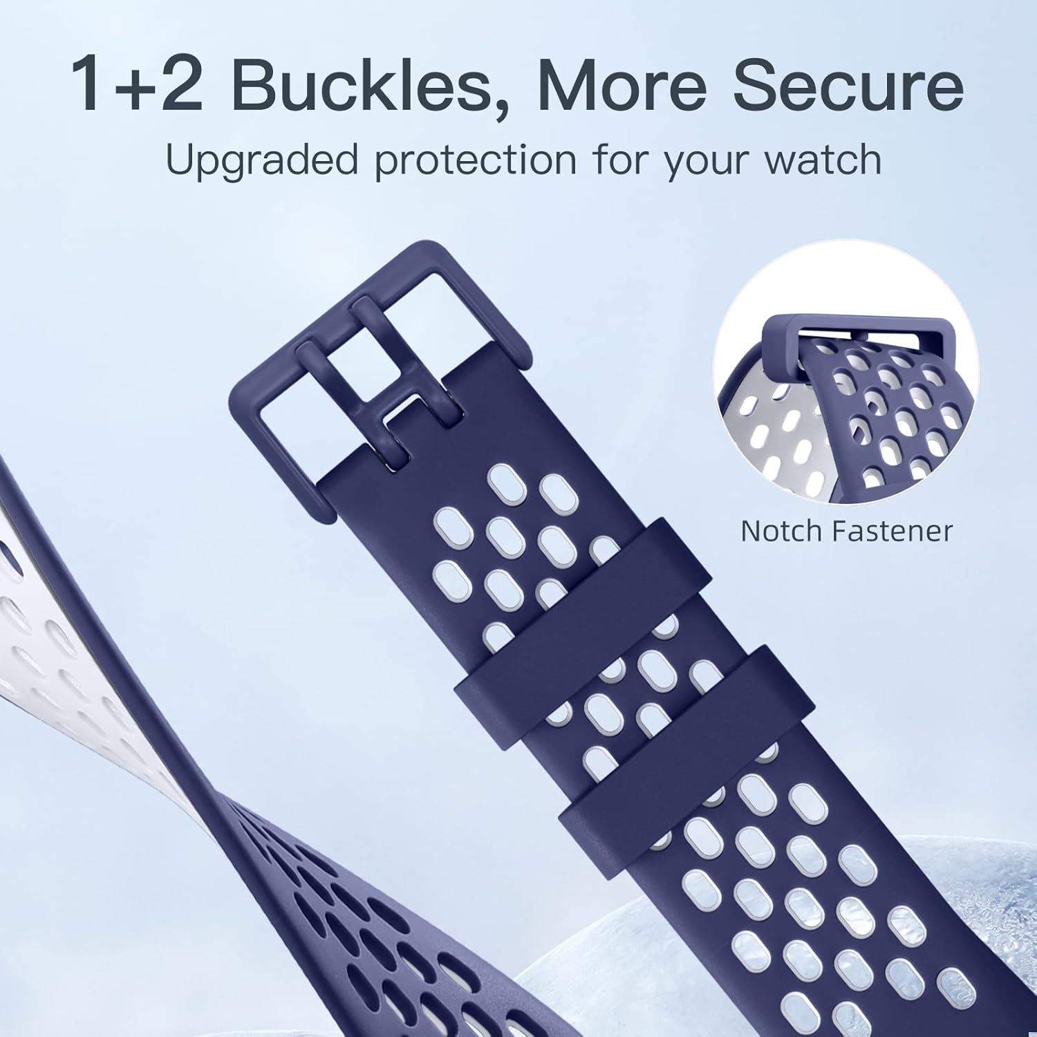 Maledan Sport Band Compatible for Fitbit Charge 5/Charge 6 Bands Women Men, Soft and Breathable Wrist Band Replacement Bracelet for Fitbit Charge 5/Charge 6 Bands Advanced Fitness Tracker Accessories