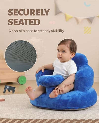 Miniatura 62 de Asiento inflable para bebés de 3 a 36 meses, silla de bebé con bomba de aire integrada, asiento de piso para bebé, asiento Bumbo para aprender a