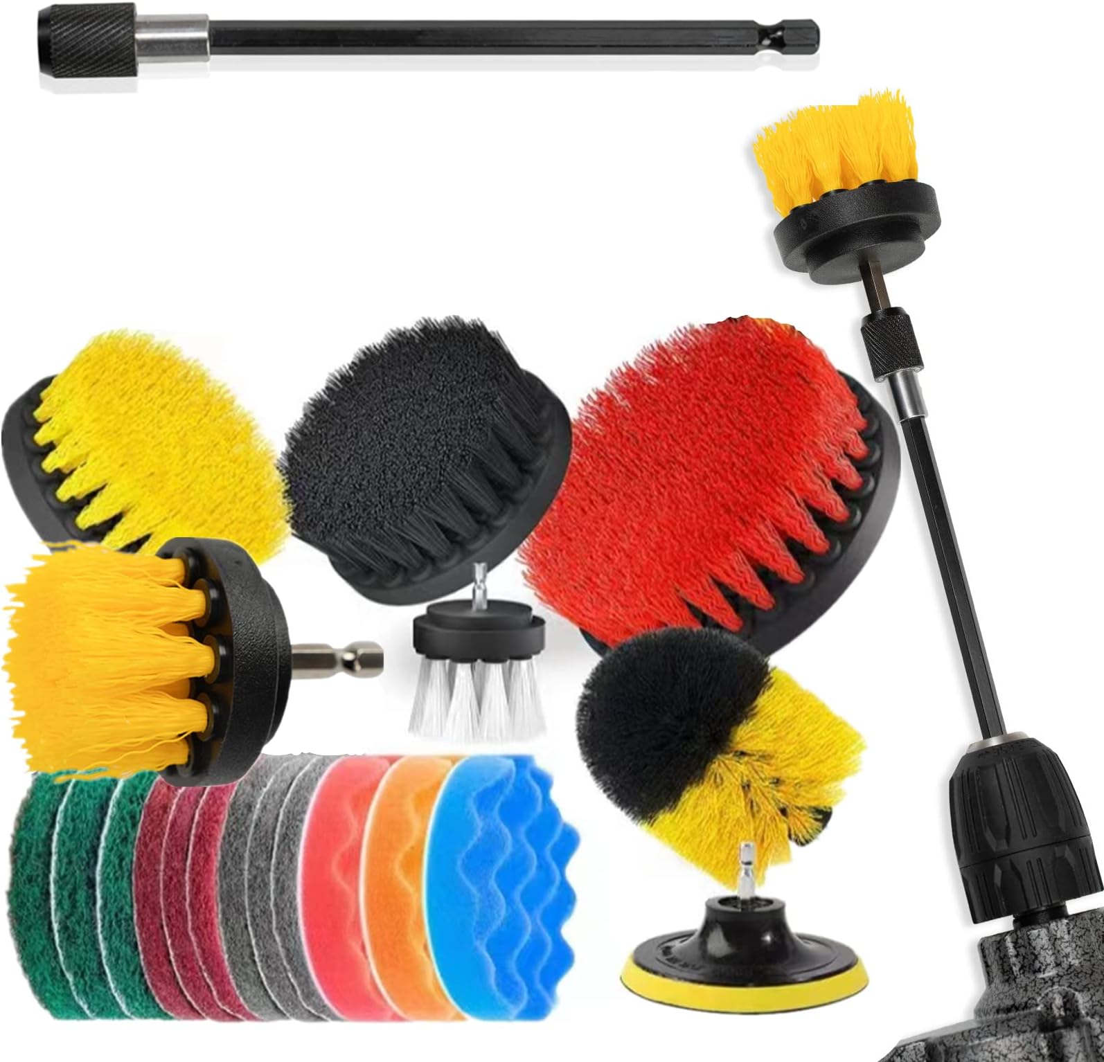 Drill Brush Attachment Set Power Scrubber Brush Cleaning