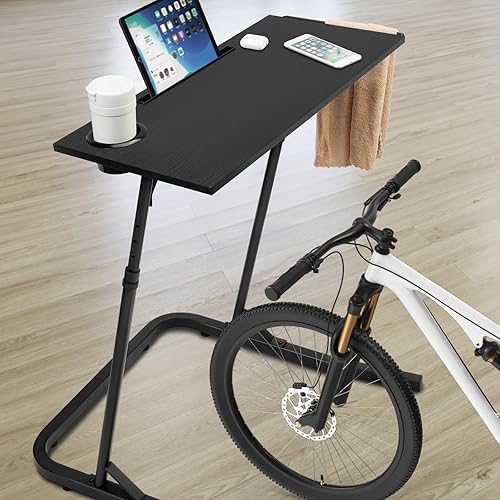 Ikkle Escritorio ajustable para entrenamiento de bicicleta, estación de trabajo para caminadora, ciclismo, mesa de entrenamiento de ciclismo para