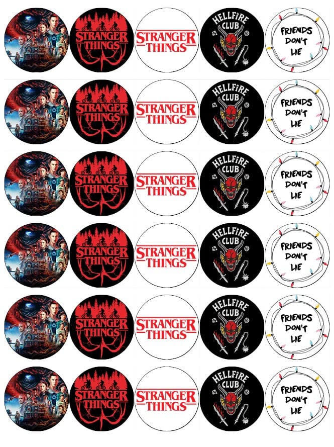 Buy 30 Stranger Things TV Cupcake Toppers Edible Wafer Paper Fairy Cake