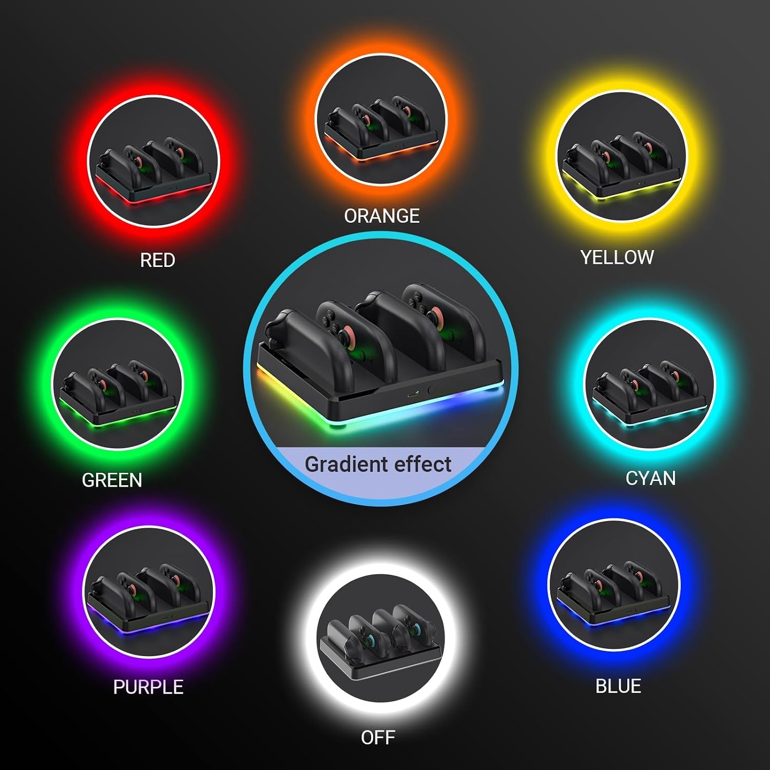 4-Port Magnetic Charging Dock for Nintendo Switch 2 Joy-Con 2 Controllers, Charging Station for 4 Controllers with LED Indicators, USB-C Cable, Overcharge Protection, Compact Desk Stand 7 71WmfSmnS7L. SL1500