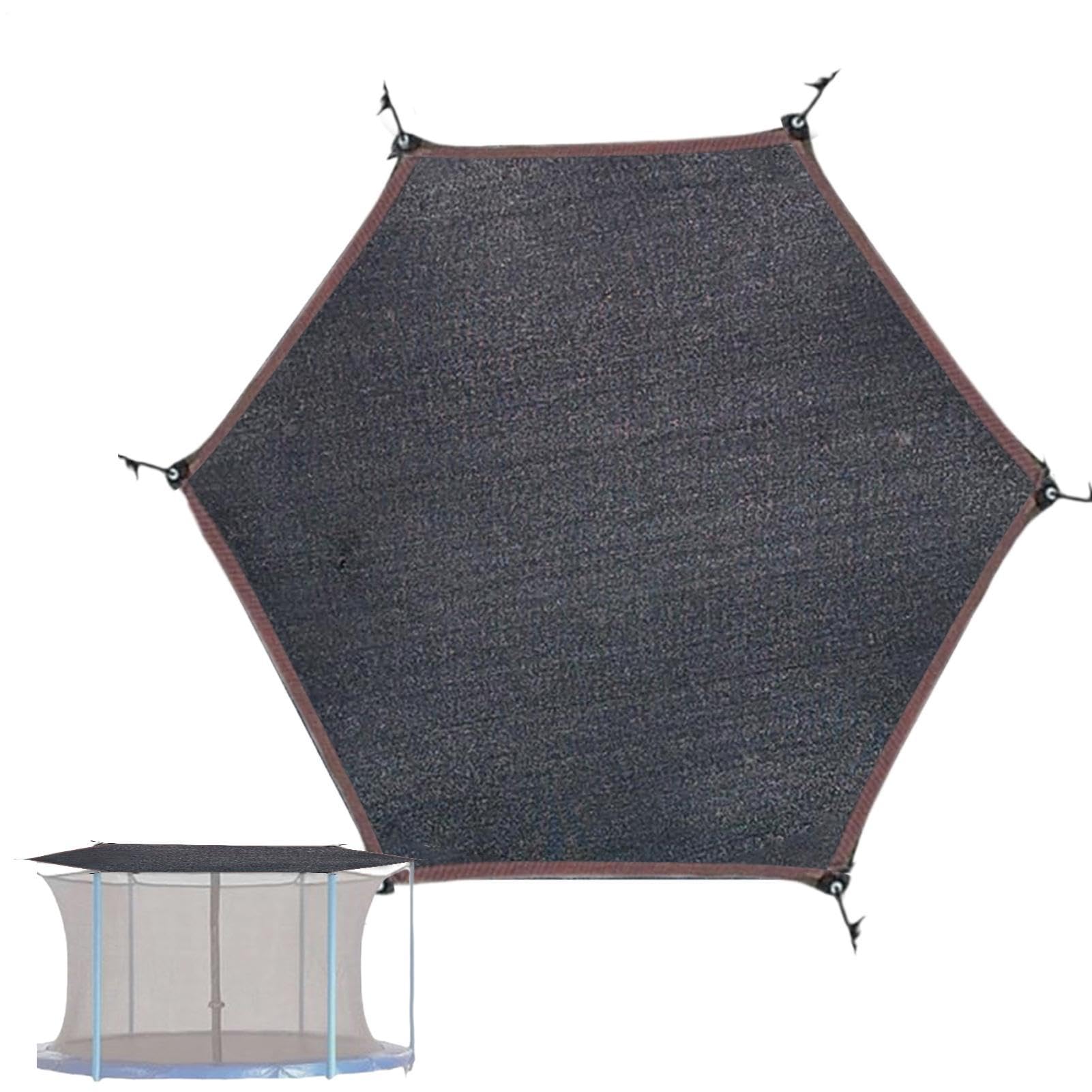 Trampoline Sunshade Cover 6FT 8FT 10FT 12FT 14FT, Black Oxford Trampoline Sun Shade Cover, Waterproof Sunproof Dust Proof UV Protection Round Top Mesh Net Covers For Outdoor Backyard Playground