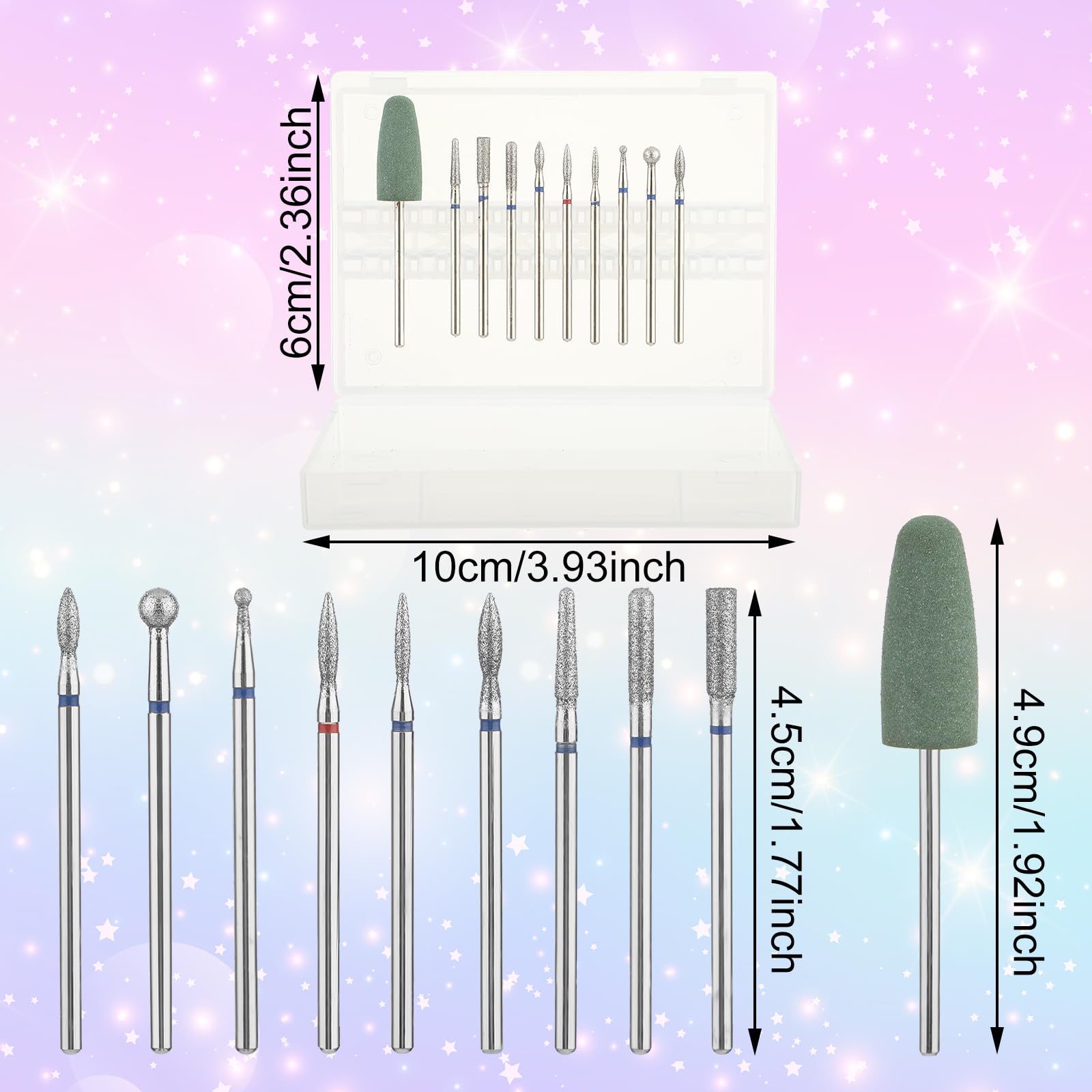 10 Pièces Embouts de Coupe-ongles Electriques de 3/32 Pouces Forets de Manucure en Alliage Accessoires de Coupe-ongles Professionnels pour Manucure et Pédicure Salon de Manucure à la Maison