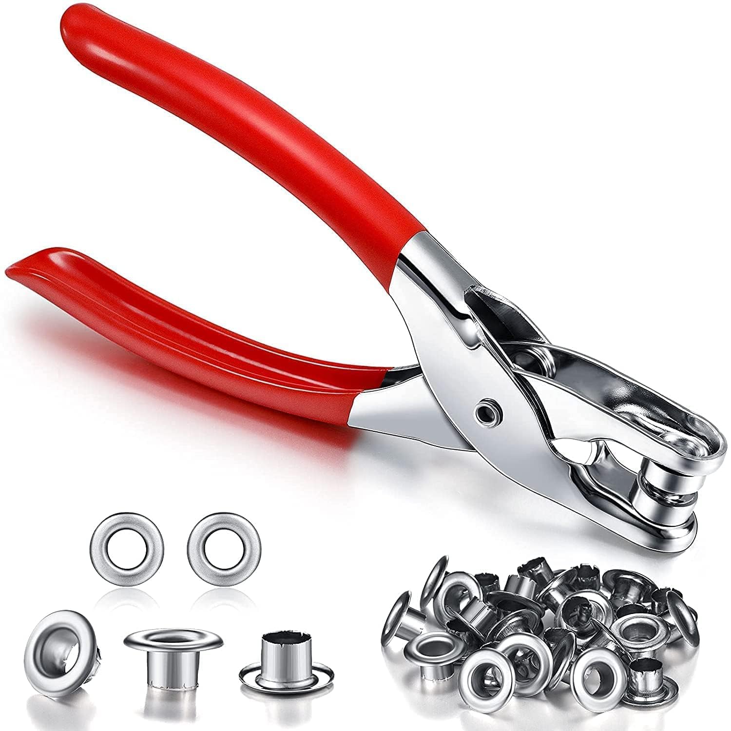 Professional Snap Fastener Kit with Installation Pliers, Silver Metal Grommets and Eyelets, 100 Sets for Leather, Fabric, Clothing, DIY Projects-image-6