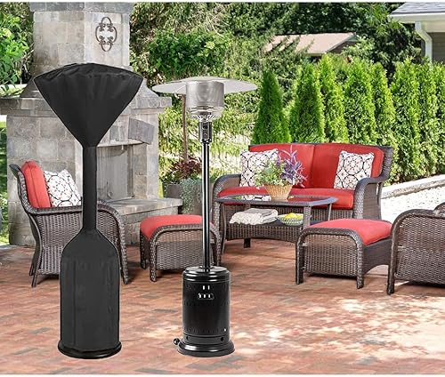 Miniatura 4 de SIRUITON Cubierta para calentador de patio, resistente al agua, 420D, para calentador de exteriores, (95 x 34 x 18.5 pulgadas, negro)