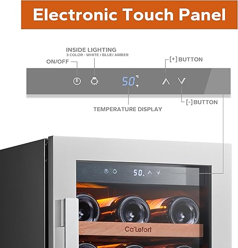 Miniatura 10 de Ca'Lefort 33 botellas 102 latas enfriador de vinogabinete refrigerador de bebidas pequeño mini refrigerador transparente puerta de vidrio frontal