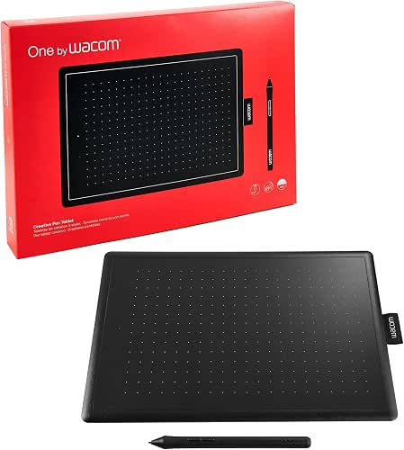 Wacom One By Wacom Medium Tavoletta Grafica Con Penna, ‎‎Nero/Rosso,