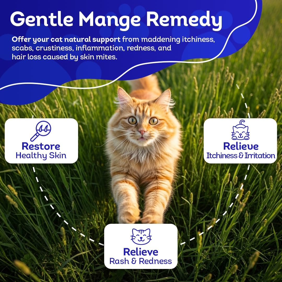 HA4E - Mange Relief for Cats - Treatment for Itchiness, Scabs, & Hair Loss Caused by Mites - All-Natural, Homeopathic, Non-GMO, Gluten, Preservative & Chemical Free - Pellets, Pro Size (Extra Large)