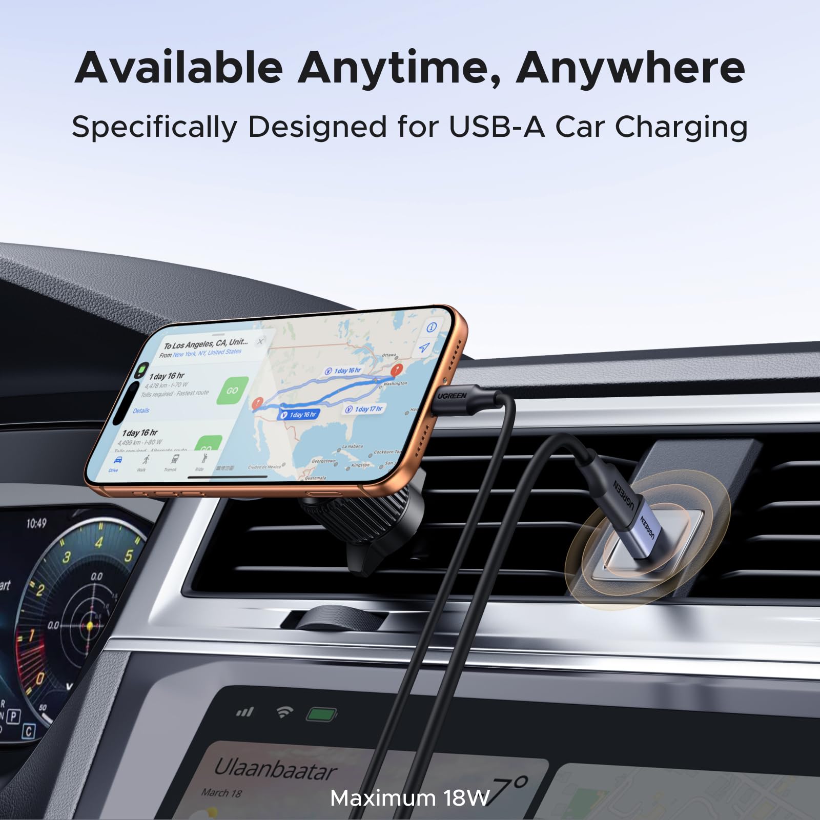 UGREEN Adapter USB-C (5 szt.), 10 Gb/s USB-C żeński na USB-A męski aluminiowy adapter kompatybilny z urządzeniami iPhone 17/16/15, iPad, Galaxy S/Note, laptopami, CarPlay itp.