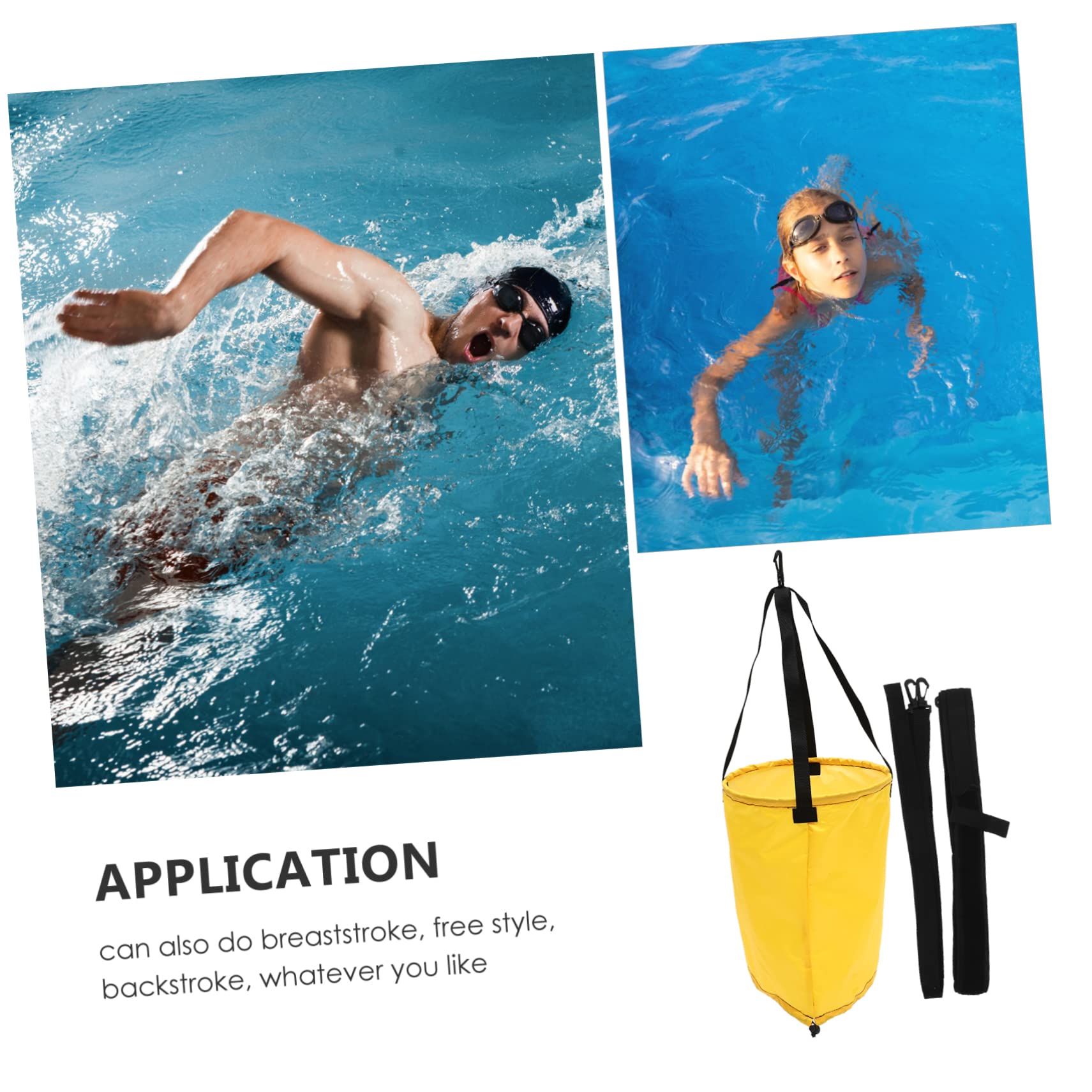 parachute de nage ceinture de natation ceinture de nage équipement d'exercice en piscine pour adultes accessoires de natation équipement d'exercice de Ruban Yellow