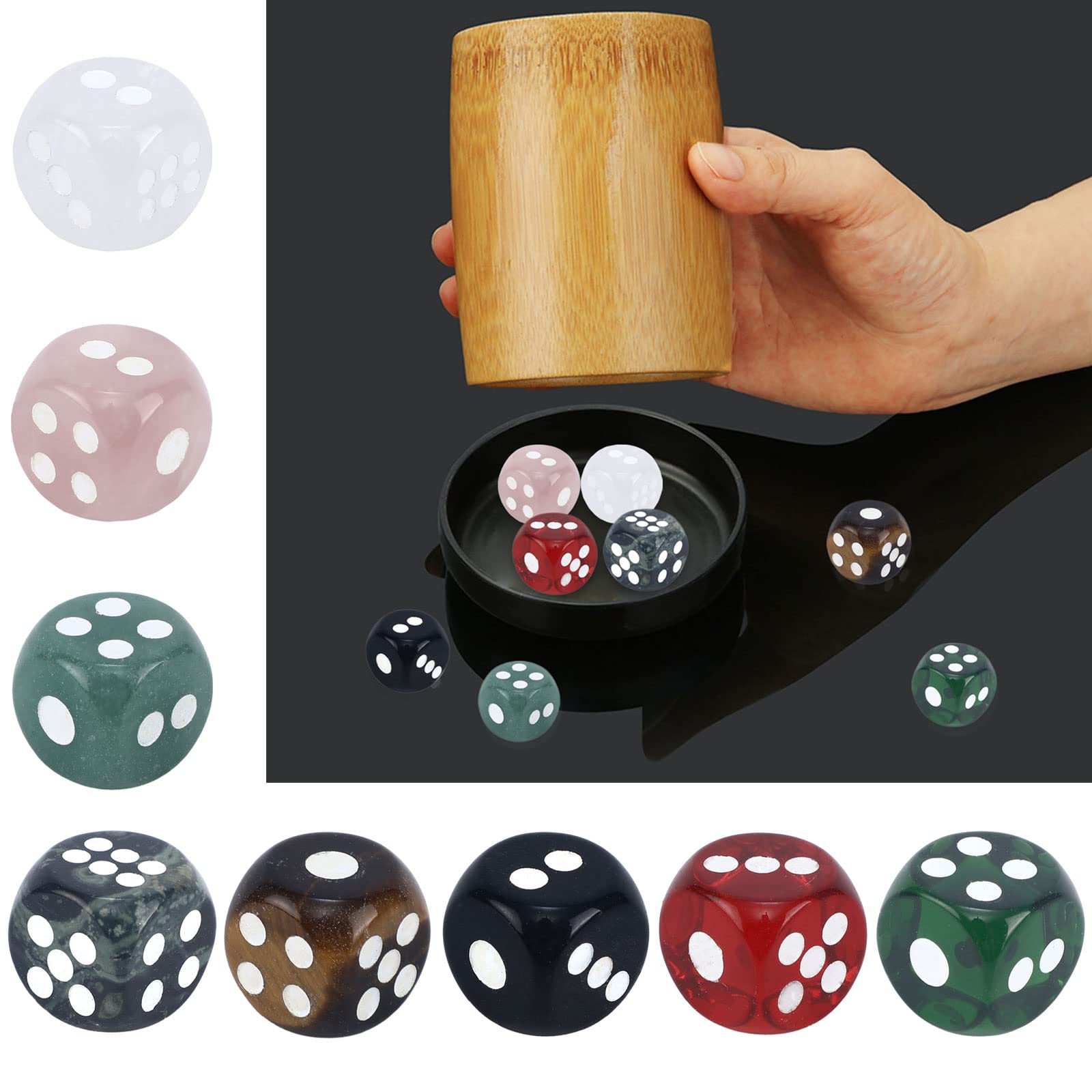 Lot de 21 dés à jouer transparents VGEBY - Jeu de dés numériques