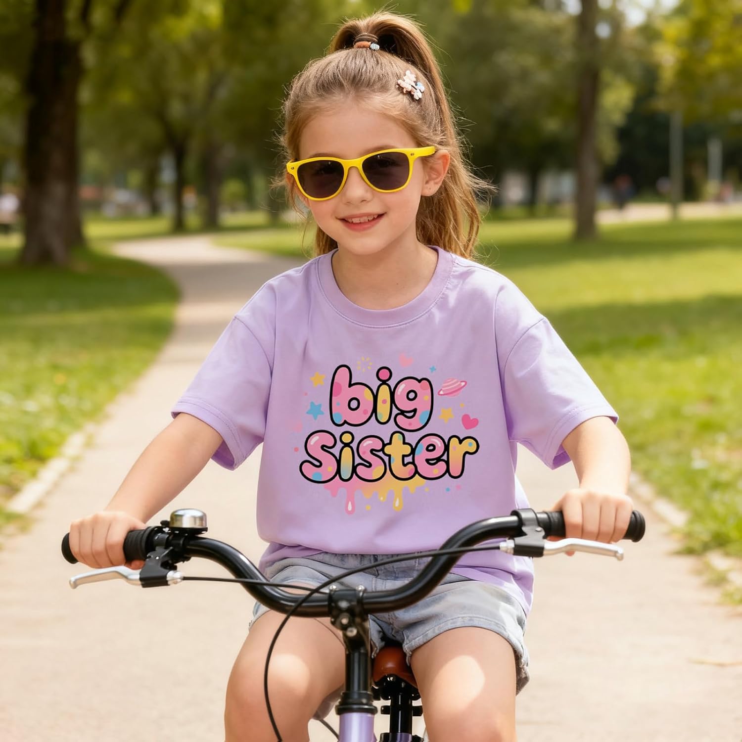 Big Sister Shirts for Girls Toddler Kids Announcement Outfit Promoted to Big Sis T-Shirt Short Sleeve Tees 2-8T - Image 8