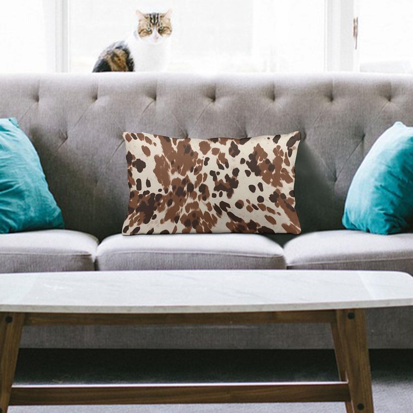 NTVOWPZO Decoration Throw Pillow Covers 8"x12" Pillowcases Covers Cow Camo Pattern Soft Pillowcases Modern Farmhouse Home Decor Sofa Cushions Covers for Couch Bed Living Room