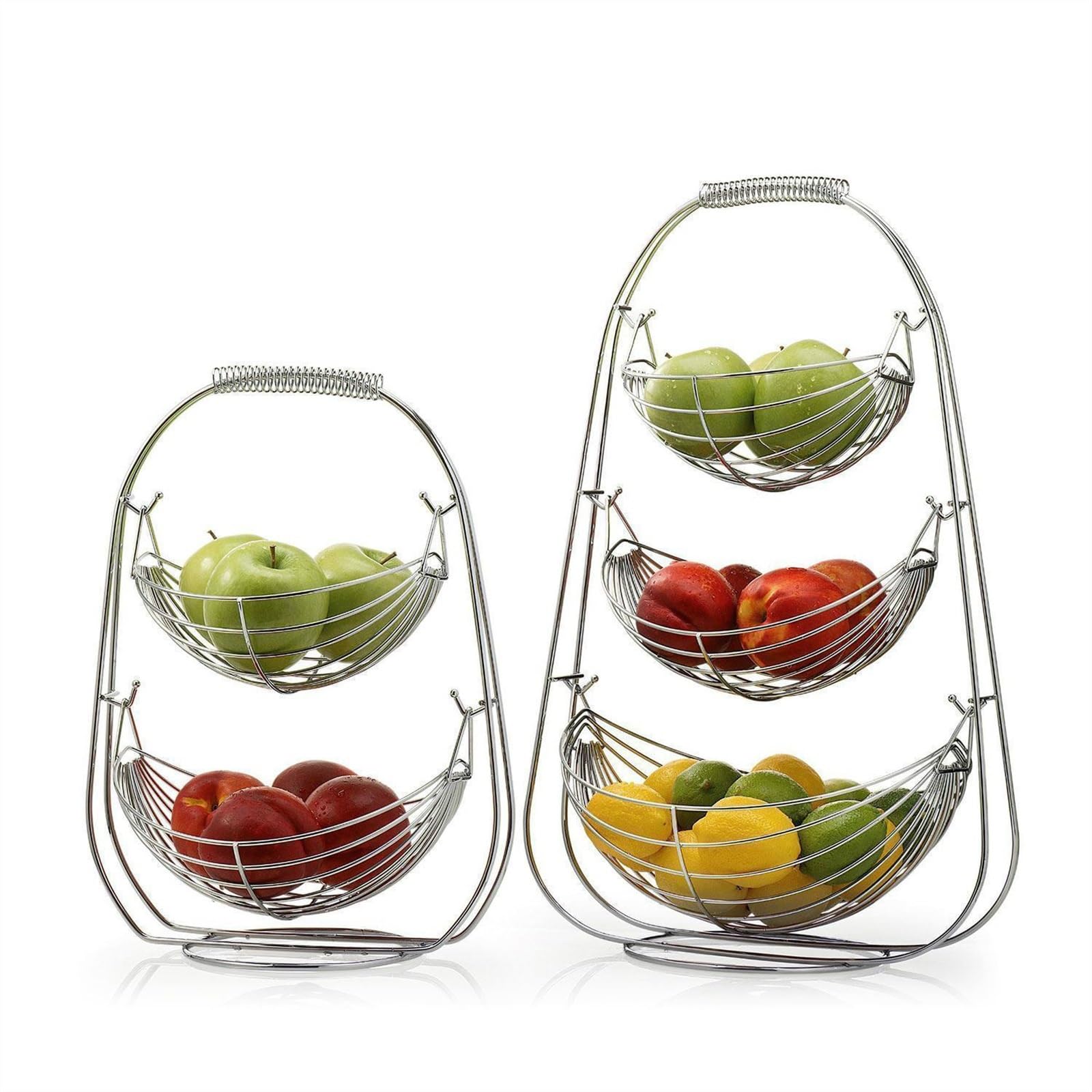 Estantes de frutas Cesta de frutas metal 3 niveles, cesta almacenamiento y verduras for encimera cocina, organizador desmontable for productos bocadillos pan