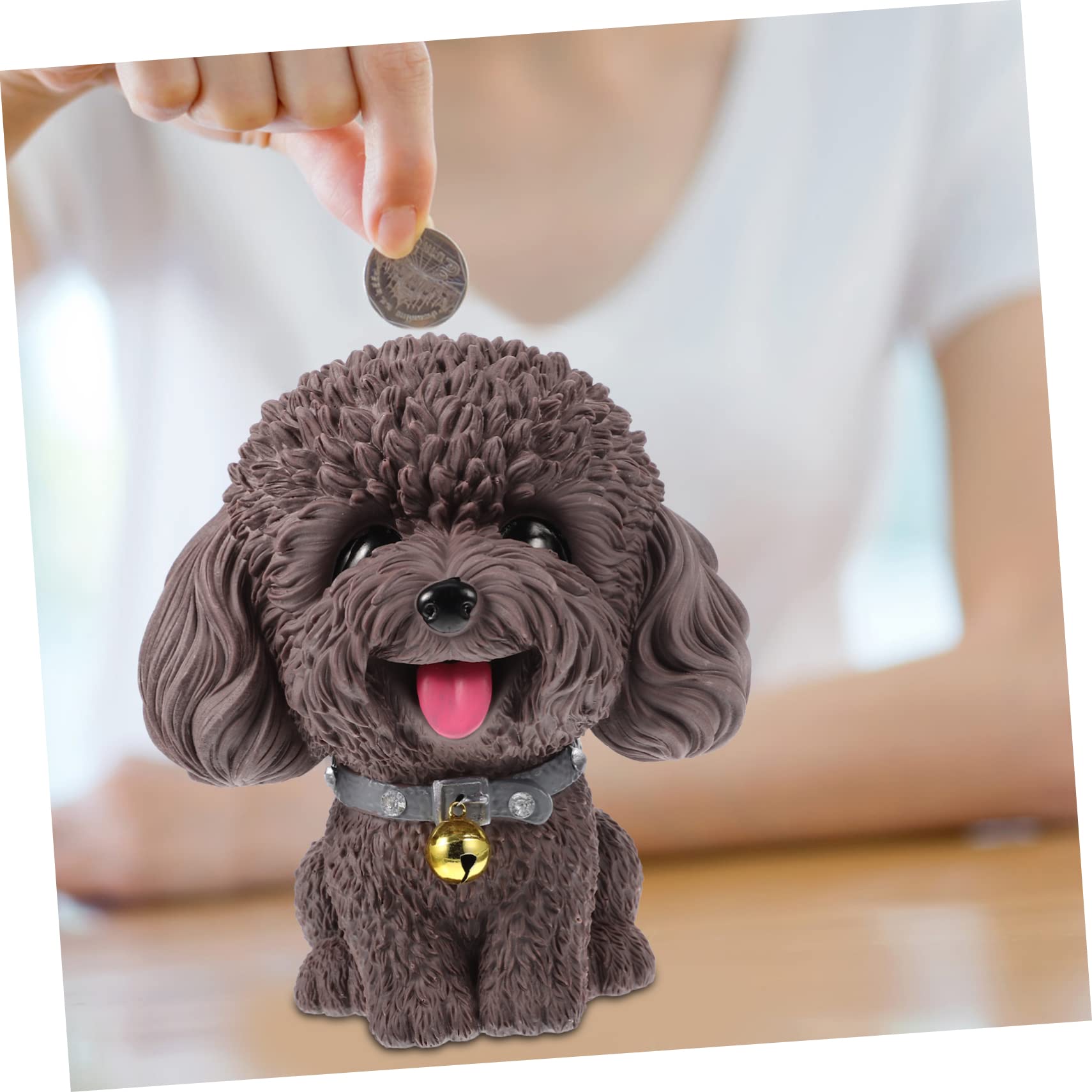 Salvadanaio Per Cani Alimentazione Salvadanaio Banca Di Denaro Animale a Forma Di Cane Ornamento Da Tavolo Per Cani Bambino Vinile Infrangibile Cucciolo