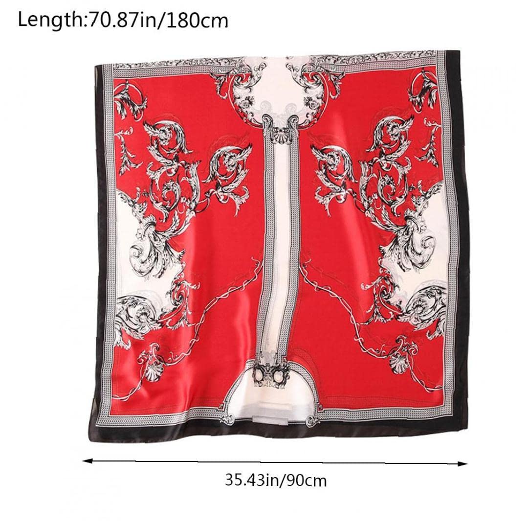 Amazon.co.jp: シルクスカーフ 90*180cm 大きめ 大判 ネッカチーフ