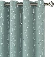 Vista 11 de BGment Room Darkening Curtains 95 Inches Long, Grommet Thermal Insulated Blackout Curtains with Wave Line and Dots Printed for Bedroom, 2 Panels