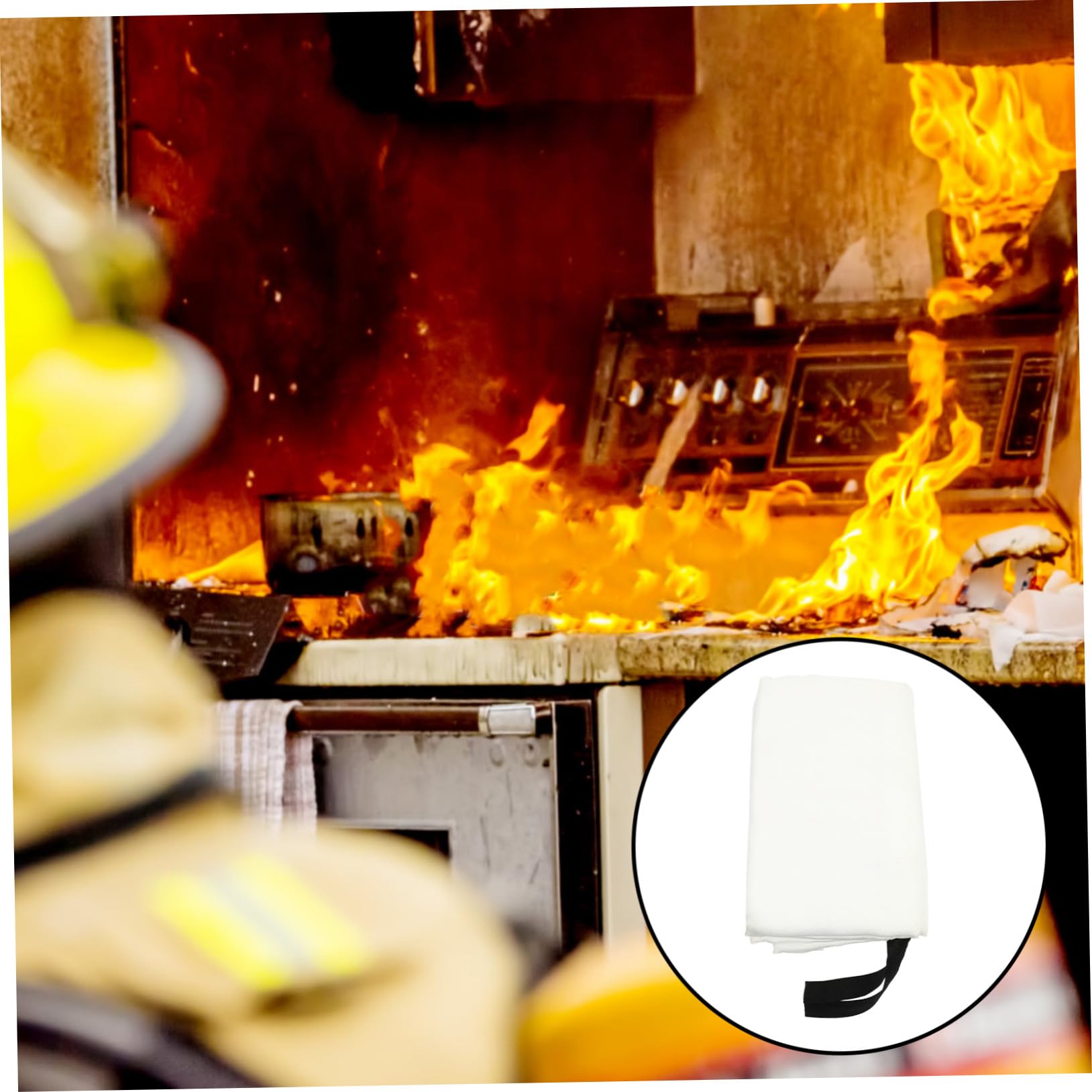 Didiseaon Manta Ignífuga para Emergencias Protección contra Incendios Cocina y Camping Resistente Altas Temperaturas con Correa Reforzada Fácil Uso Fuego de Grasa y Electricidad