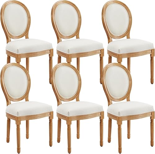 Miniatura 95 de Kiztir Juego de 2 sillas de comedor de ratán, sillas de comedor francesas de mediados de siglo, sillas de comedor de granja con respaldo alto para