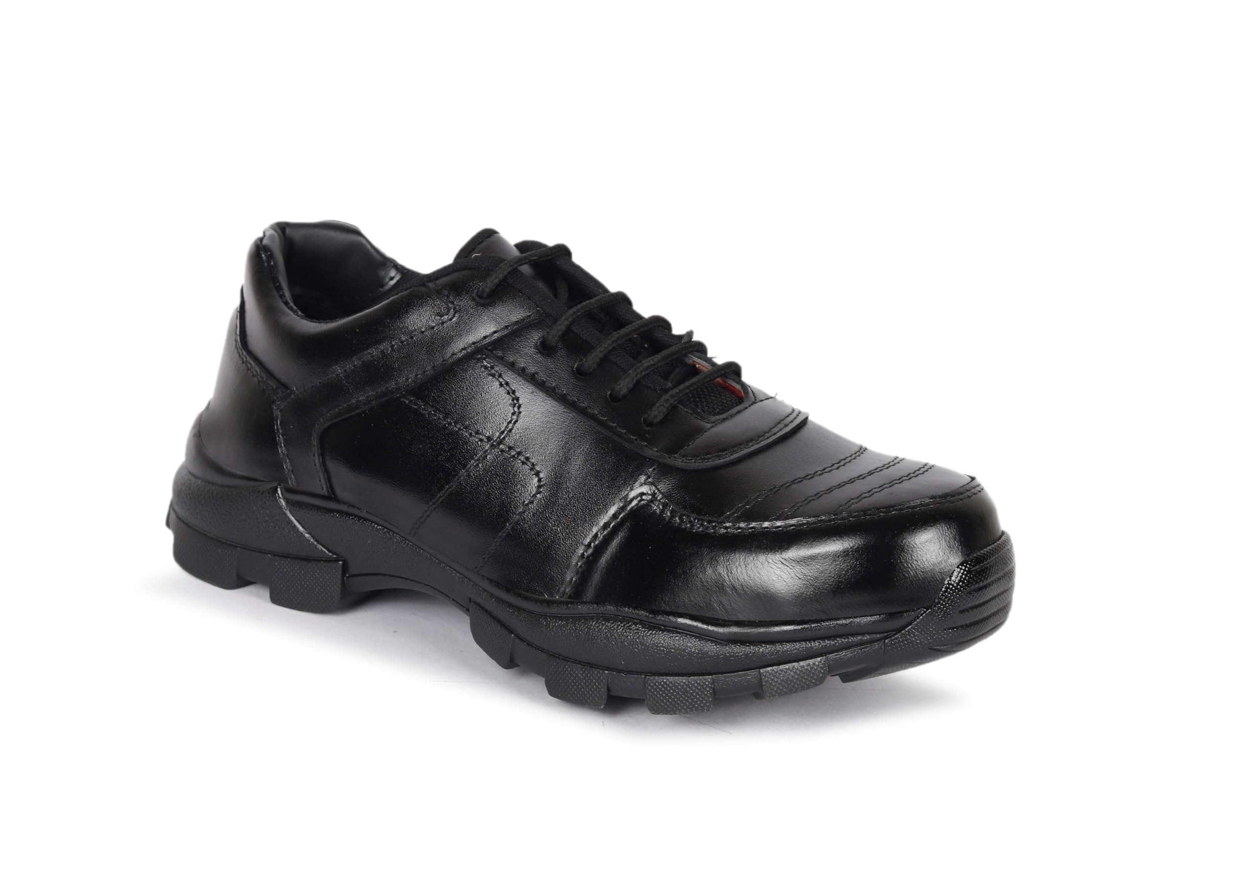 PLAYTOES Mens Leather Steel Toe Safety Shoes, Slip Resistant (Black 0021, 8) (B0D9VZ3W78) Amazon Price History, Amazon Price Tracker