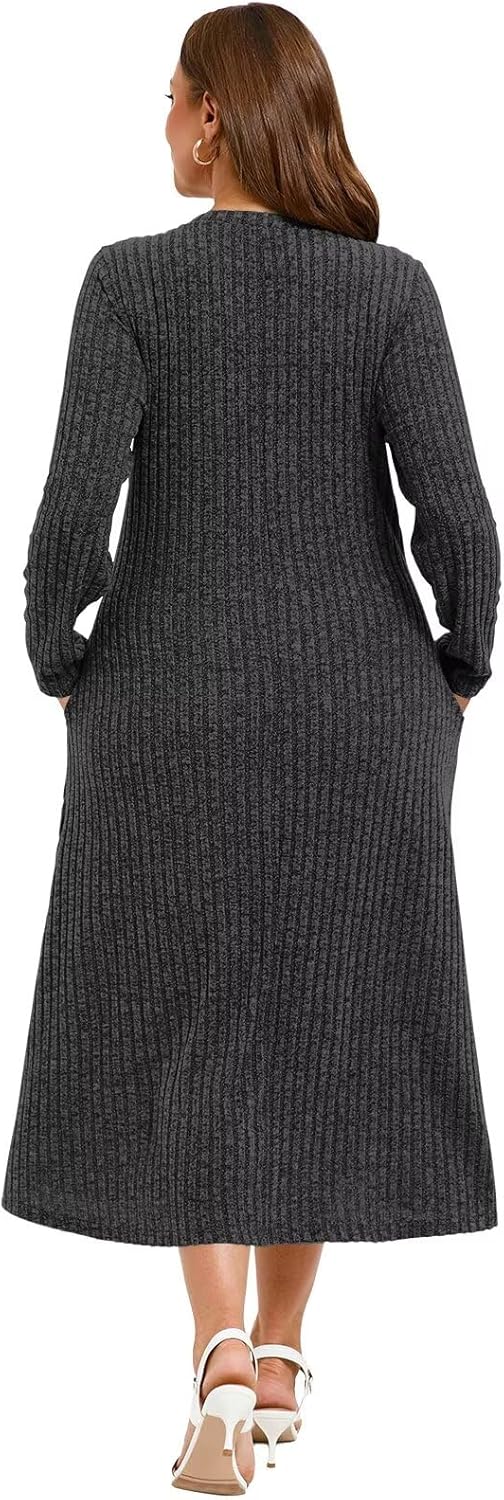 BELAROI Womens Plus Size Sweater Dress Long Maxi Fall Winter Dresses - Image 6