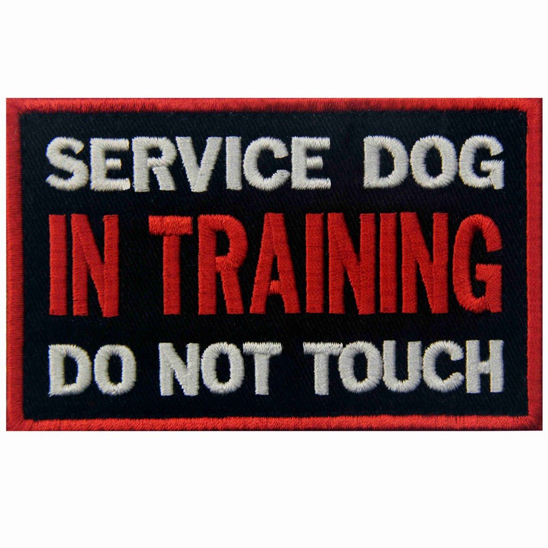 Service Dog in Training Do Not Touch Vests/Harnesses Emblem Embroidered Fastener Hook & Loop Patch