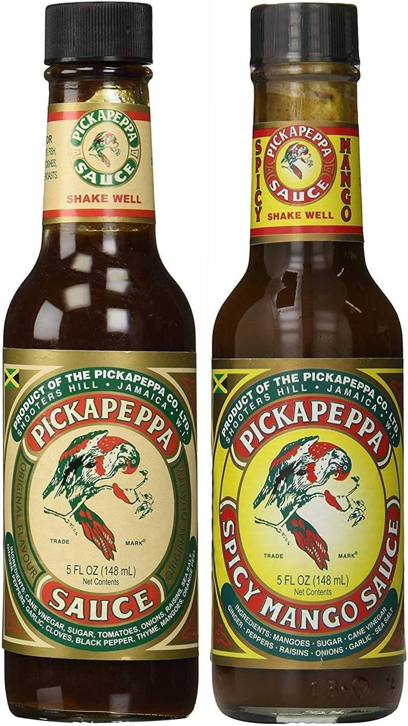 PickapeppaSauce Variety 2 Pack (1) Jamaican Original (1) Spicy Mango - 5 oz (Pack of 2)