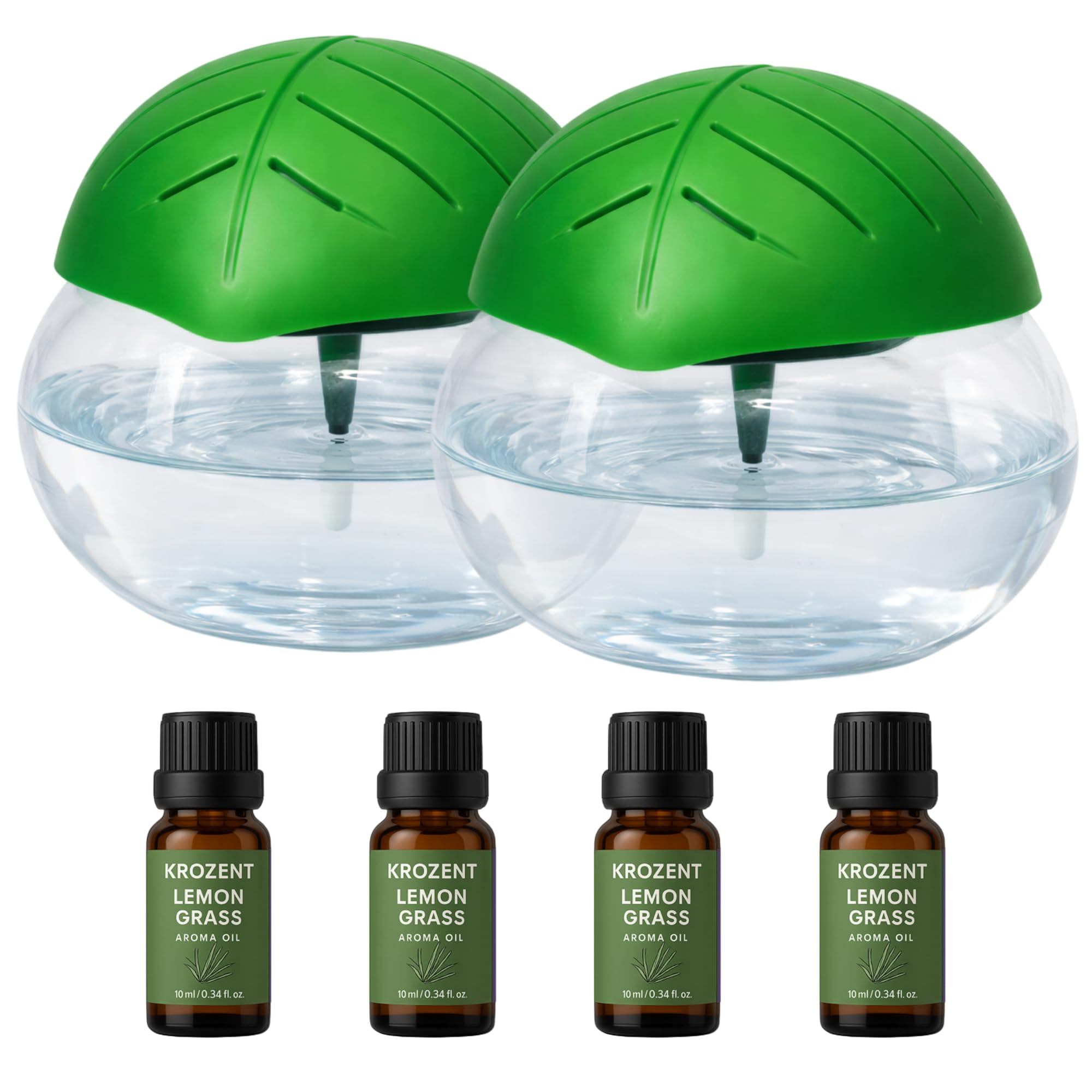 2 Pieces Portable 3-in-1 Green Air Revitalizer | Aroma Diffuser with Free Aroma Oil | Humidifier with 1800ml Tank for Home, Office, Bedroom & Spa (2 Pack, Humidifier with Lemnongrass)-image-40