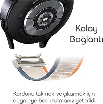 Rongep Samsung ile Uyumlu Yeni Nesil Bağlantı Travel Loop 20mm Kordon Galaxy Watch 7/6/5/4 Serisi için Galaxy Watch 7 Kordon (40mm/44mm) Watch 6/4 Classic (47/43/42mm) Watch 5 Pro Uyumlu