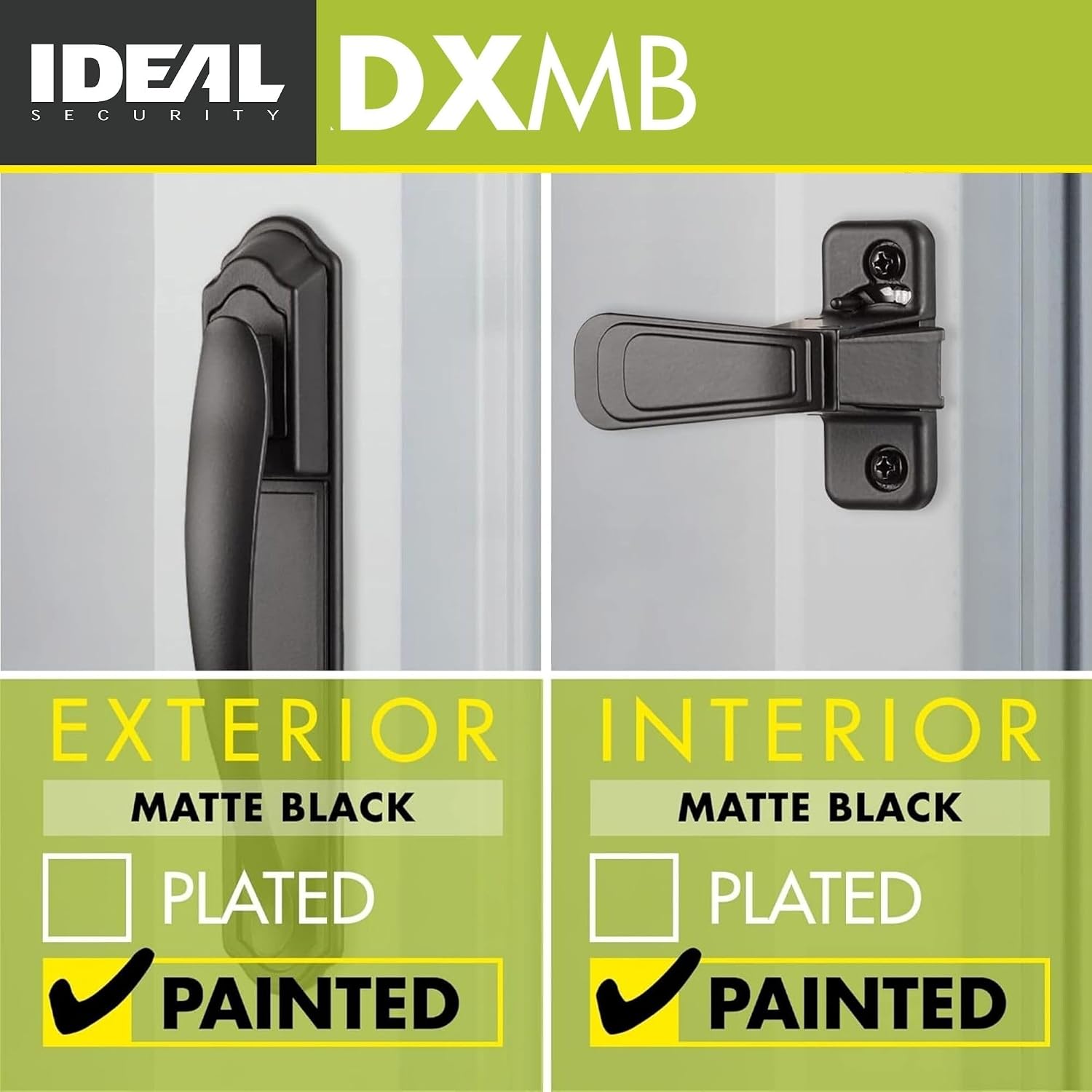 Ideal Security 9DX Bundle Standard Storm Door Closer with DX Pull Handle Set, Adjustable Speed, Smooth Closing for Lightweight to Medium Doors, Matte Black