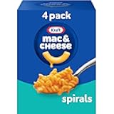 Kraft Spirals Mac and Cheese, 4 Boxes, for Easy Dinner or Dinner Sides, Original Flavor, No Artificial Flavors, Preservatives or Dyes, 5.5 oz
