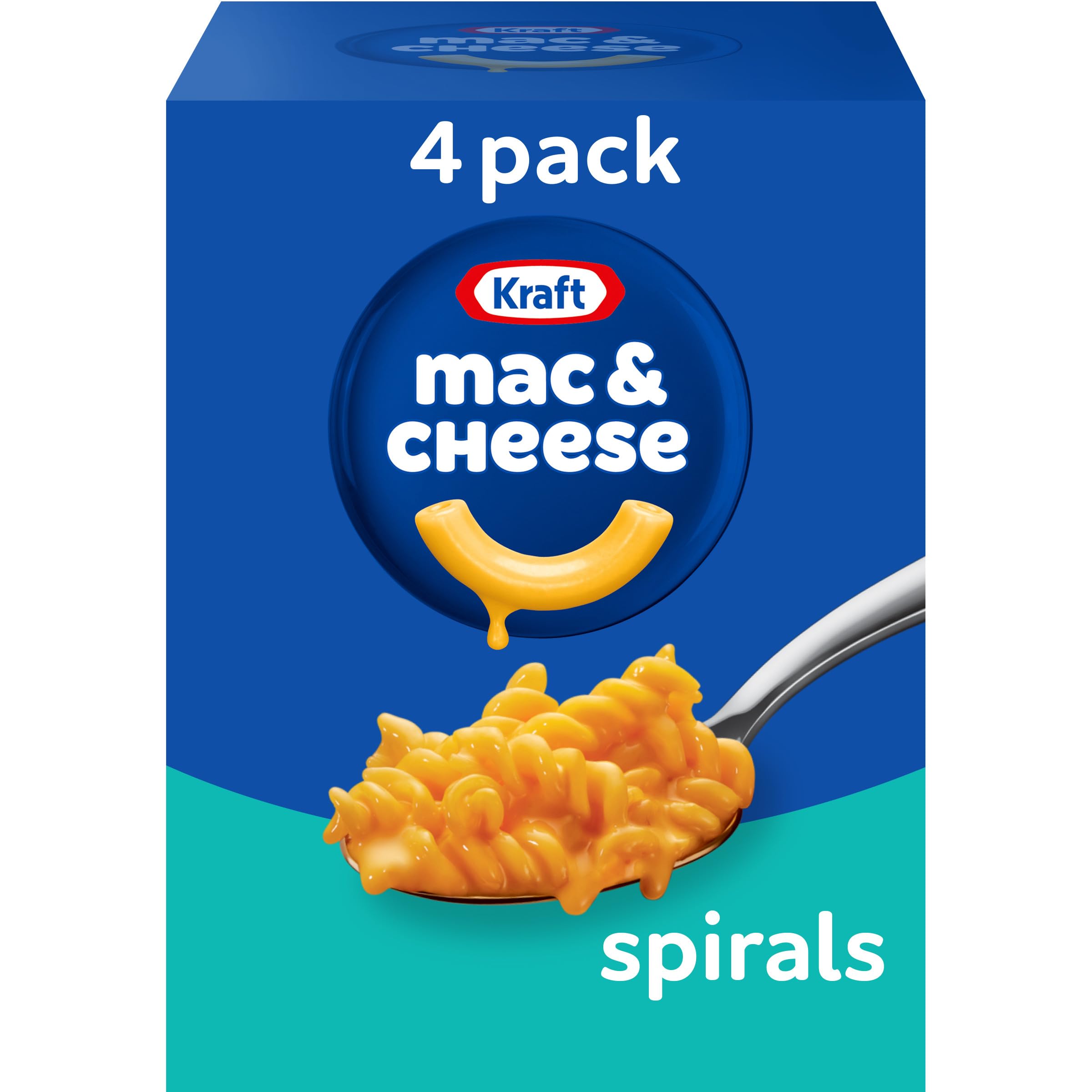 Kraft Spirals Original Mac & Cheese Macaroni and Cheese Dinner, 4 ct Pack, 5.5 oz Boxes