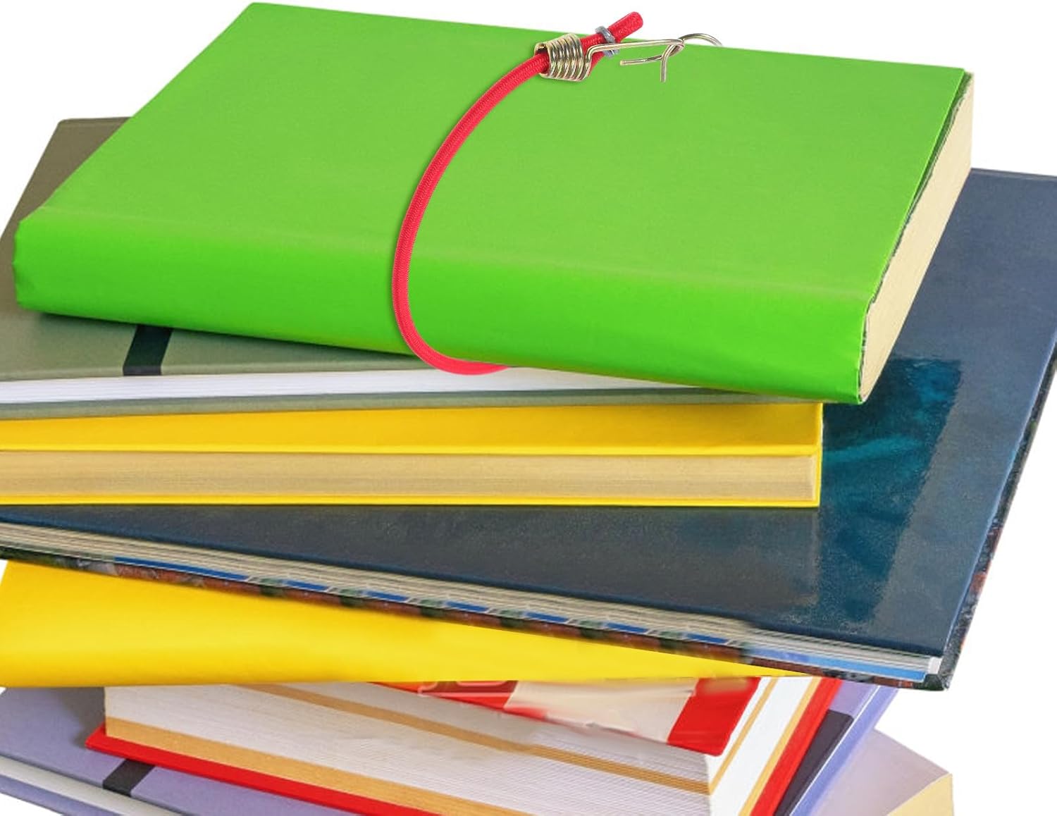 6pcs Mini Red Elastic Bungee Cords with Metal Hooks, Heavy Duty Small Rubber Strap Ties for Bike, Camping, Luggage Fastening and Outdoor Cargo Securement