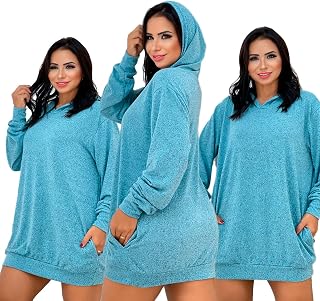Blusinha Blusa Moletom De Frio Para o Inverno/Outono Forro Lã Confortável Aquecimento (as2, alpha, xg, regular, regular, Azul-Jade)