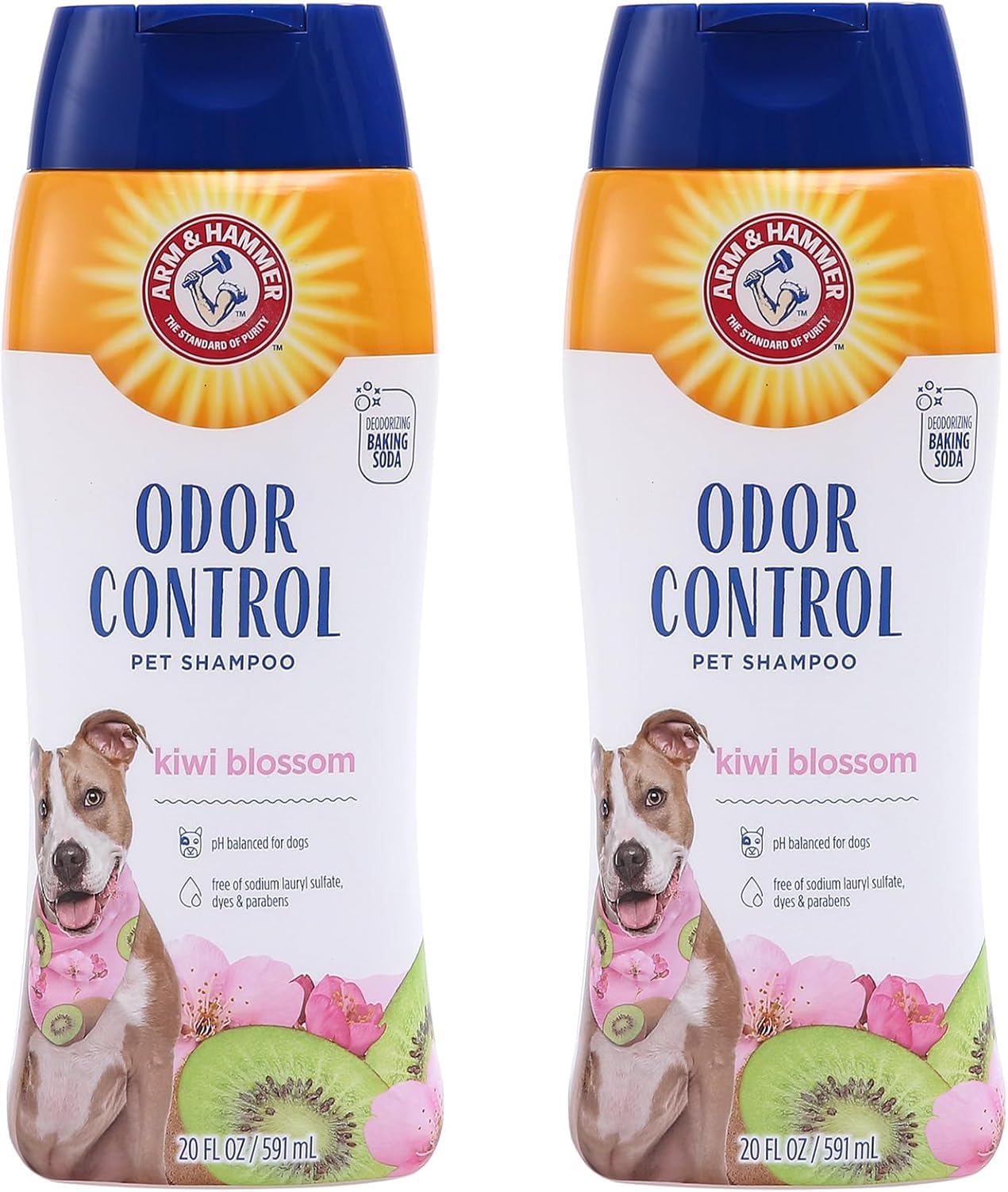 Arm & Hammer for Pets Super Deodorizing Shampoo for Dogs | Best Odor Eliminating Dog Shampoo | Great for All Dogs & Puppies, Fresh Kiwi Blossom Scent, 20 Fl Oz (Pack of 2)