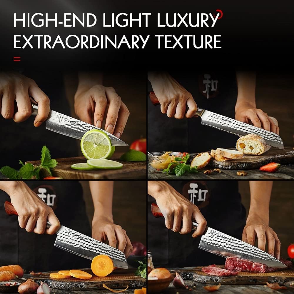 Knife Set, 1-7PC Knife Set 73 Layer Damascus Powder Steel Kitchen Tools Cook Knives Chef Santoku Utility Paring Bread Knives Holder Kitchen Knife Set BY ZZYY (Color : Utility knife)