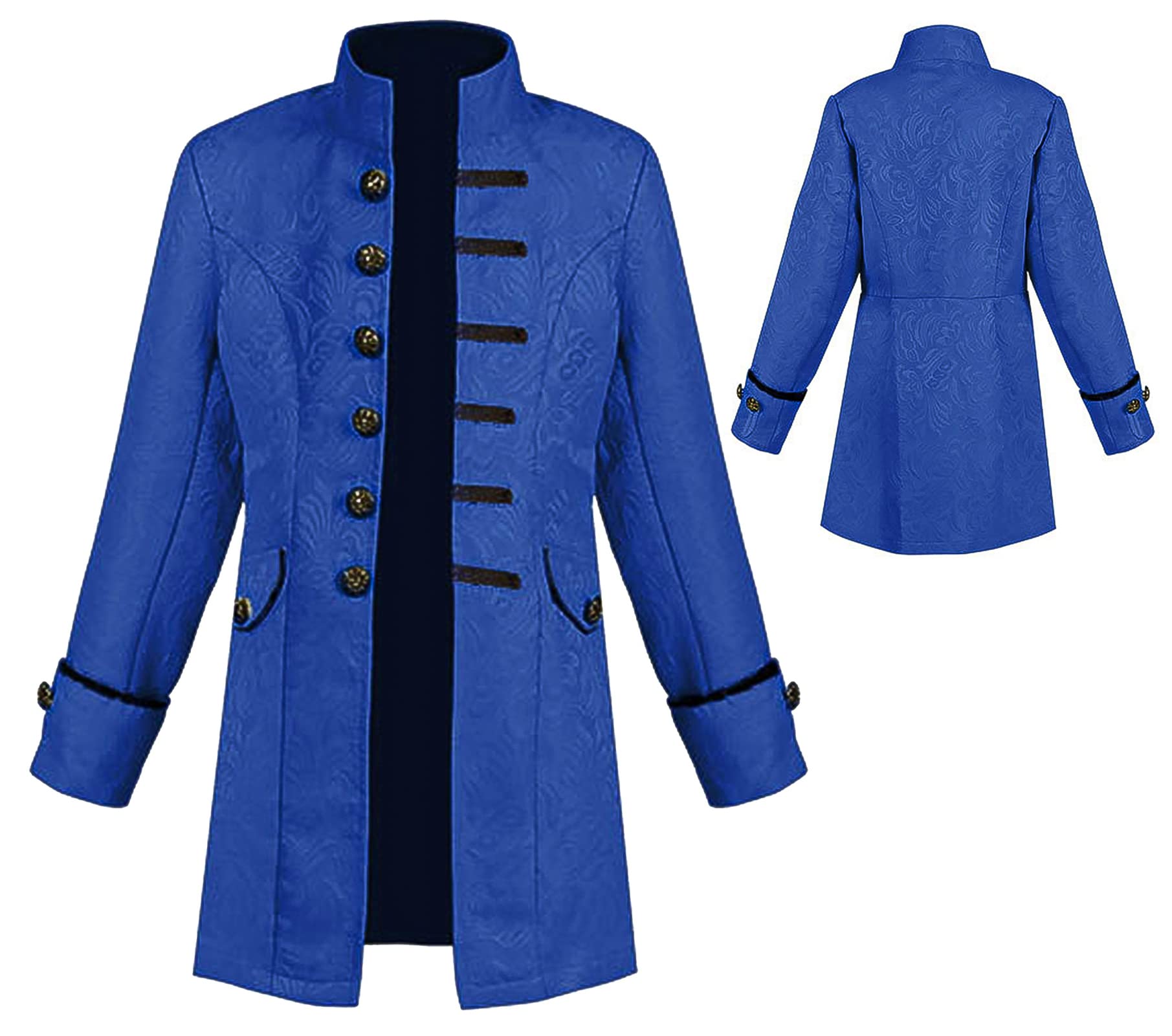 AIEOEBoy Steampunk Coat Child Medieval Gothic Frock Coat Renaissance Victorian Pirate Viking Costume for Carnival Partit Cosplay Long Sleeves Vintage Boy Jacket - Child