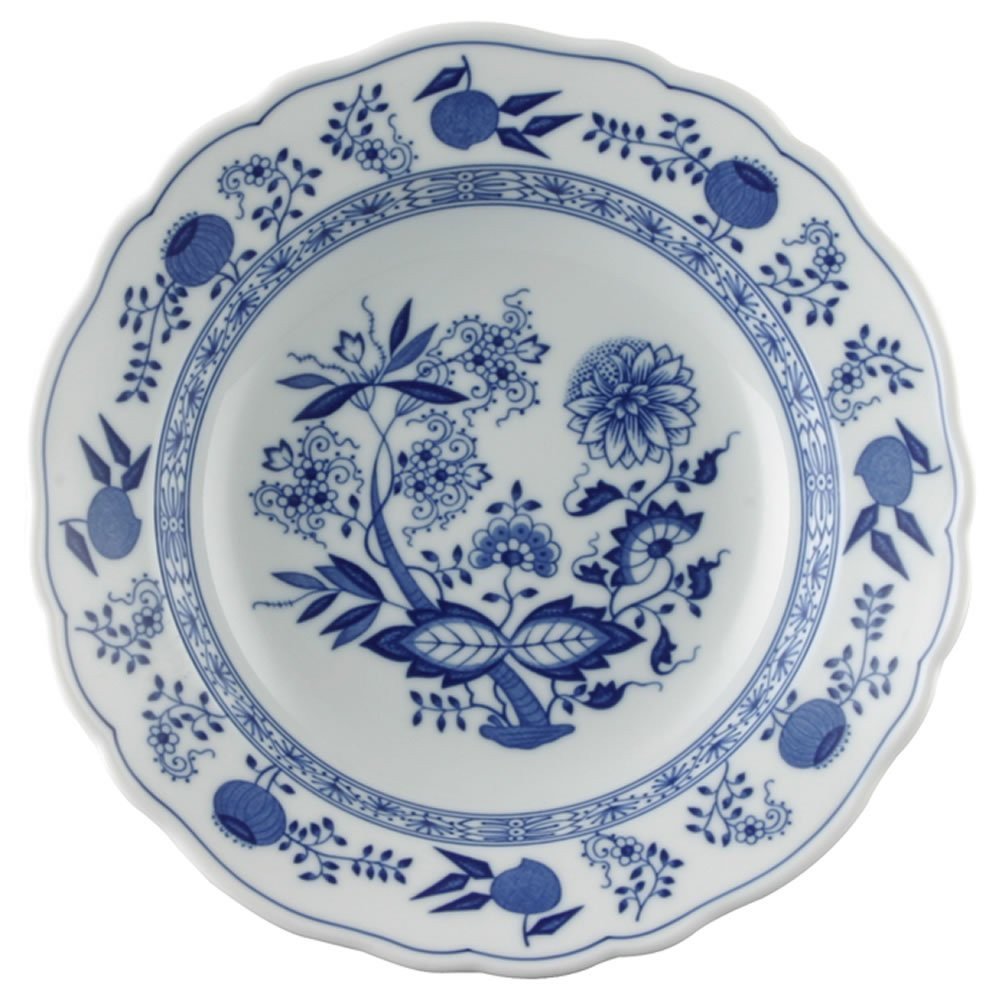 Hutschenreuther 02001-720002-10123 - Juego de platos hondos (4 unidades, 23 cm), diseño de cebolla azul