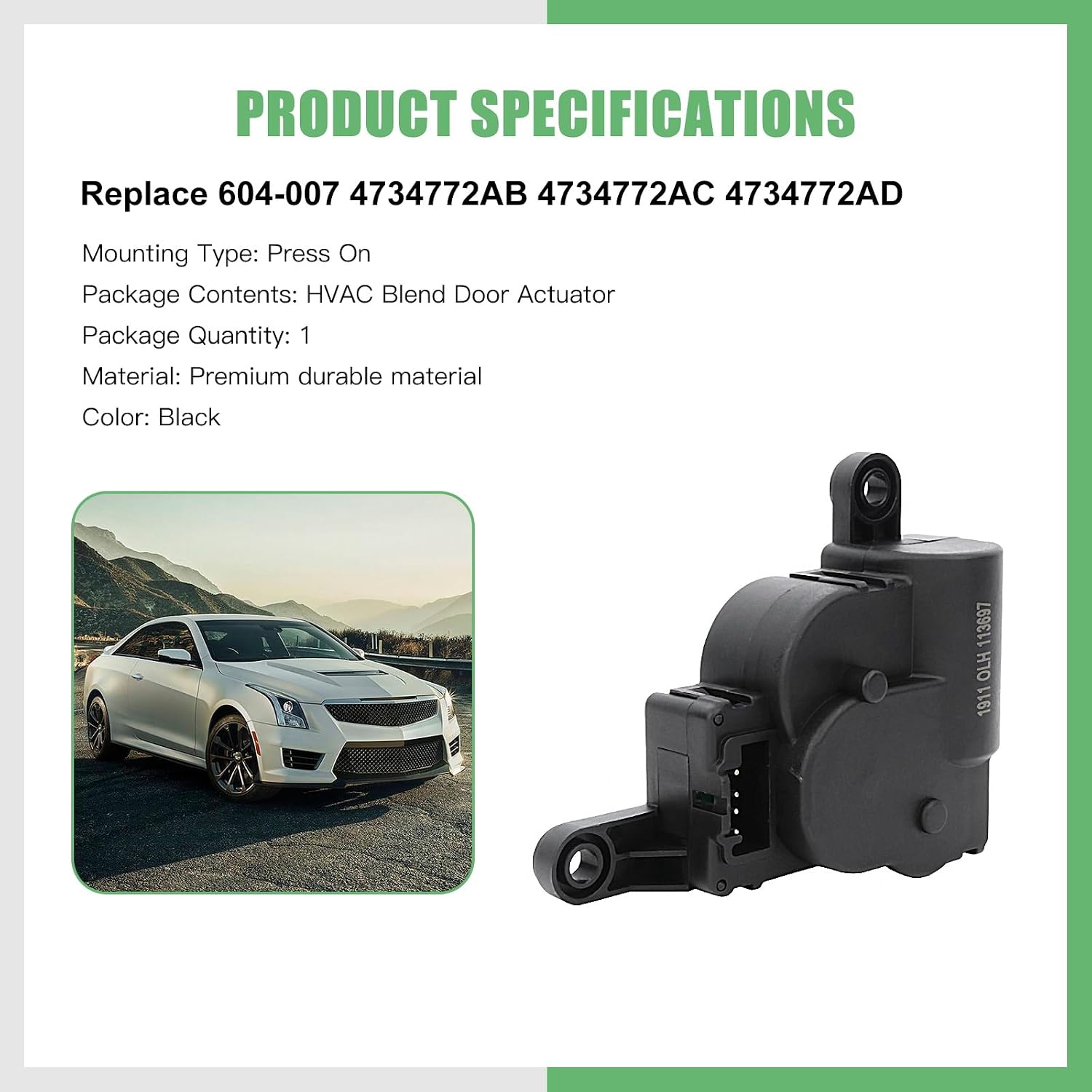SCITOO HVAC Heater Blend Door Actuator Compatible with Chrysler 300M 1999-2004, Concorde 1998-2004, Intrepid 1998-2004, LHS 1999-2001, For Dodge Intrepid 1998-2004, Replace# 604-007