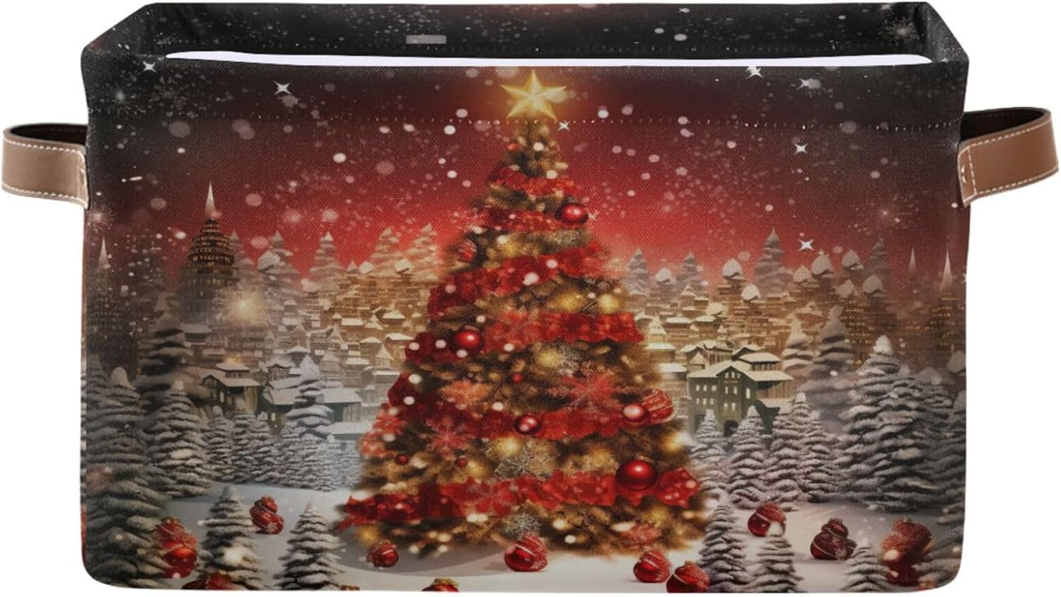 senya Large Foldable Storage Basket, Animals Llama Sloth Dinosaur Fabric Storage Bin Organizer Bag with Handles 15 x 11 x 9.5 inch