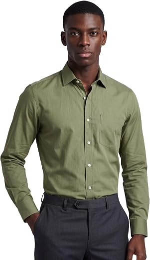 INKAST Men’s Cotton Blend Plain Formal Shirt | Full Sleeves Solid Shirts| Straight Regular Fit | Office and Regular Wear