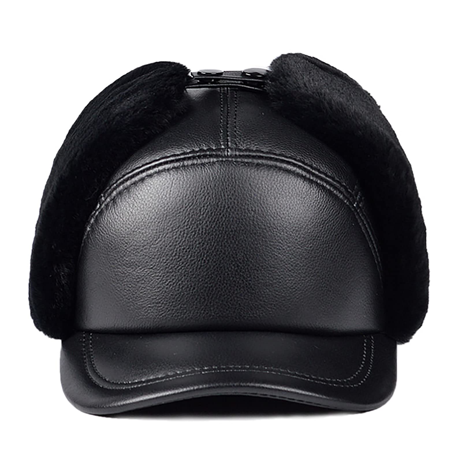G&F Uomini Cappello Bomber Cappello Russo Ushanka con Paraorecchie Trapper Berretto Antivento Invernale Cappelli Aviatore Impermeabile in Pelle