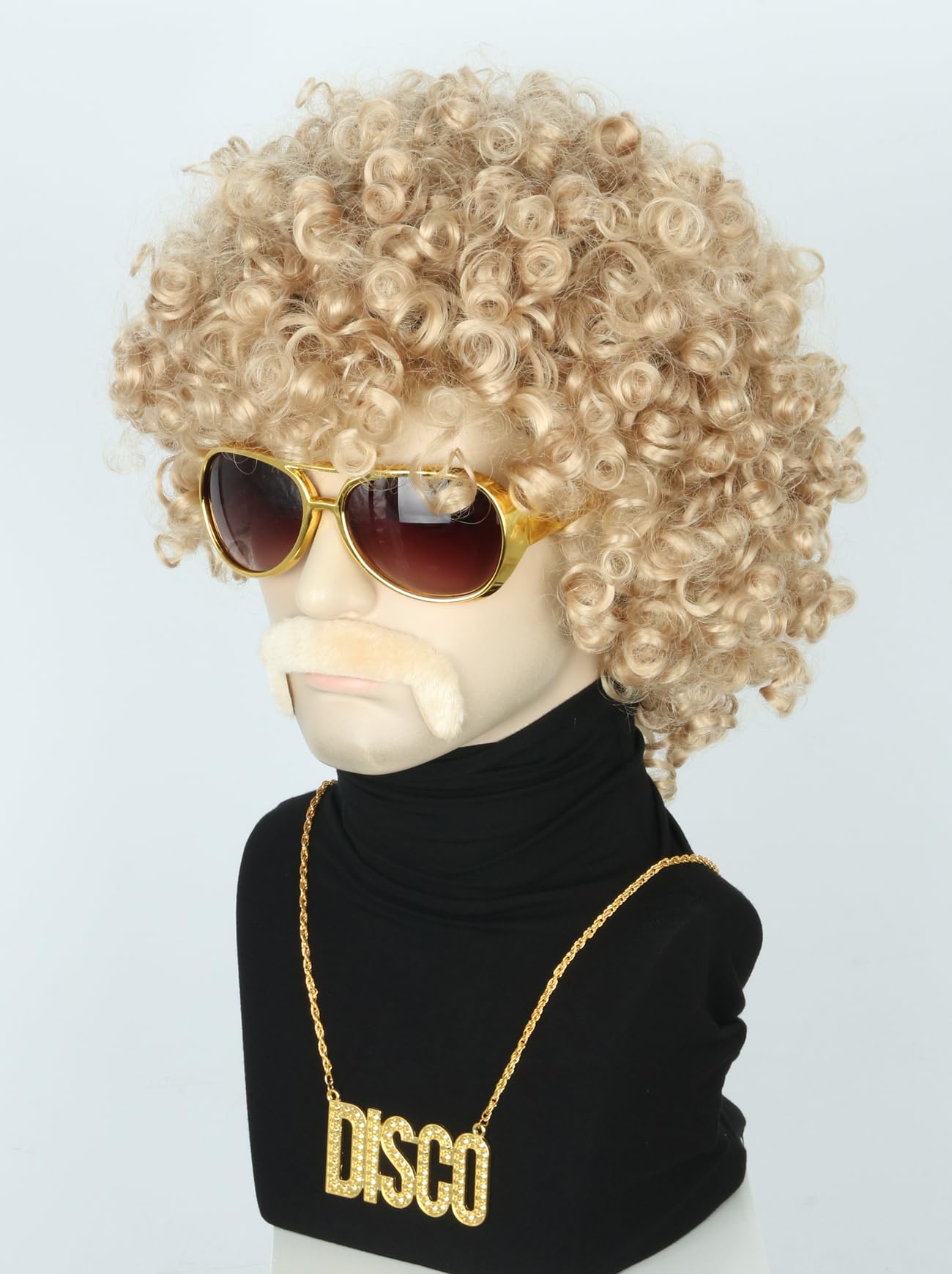 Afro pruik zwart heren dames jaren 70 80 kostuum disco Compleet Kostuum voor Mannen en Vrouwen Inclusief Verkleedaccessoires voor Carnaval, Disco, Halloween en Themafeesten