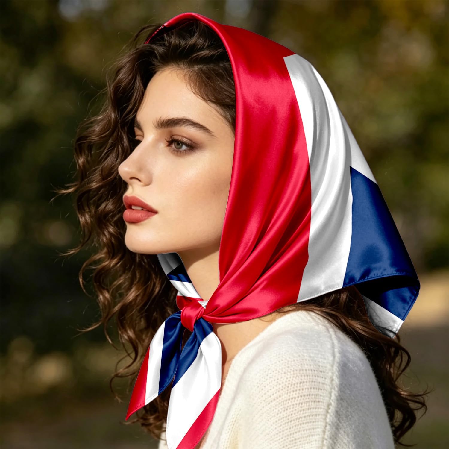 Fashion Head Scarf for Women Large Square bandanas Sleeping Wrap Satin Neck Bandana for Gift 27.5 x 27.5in image 4