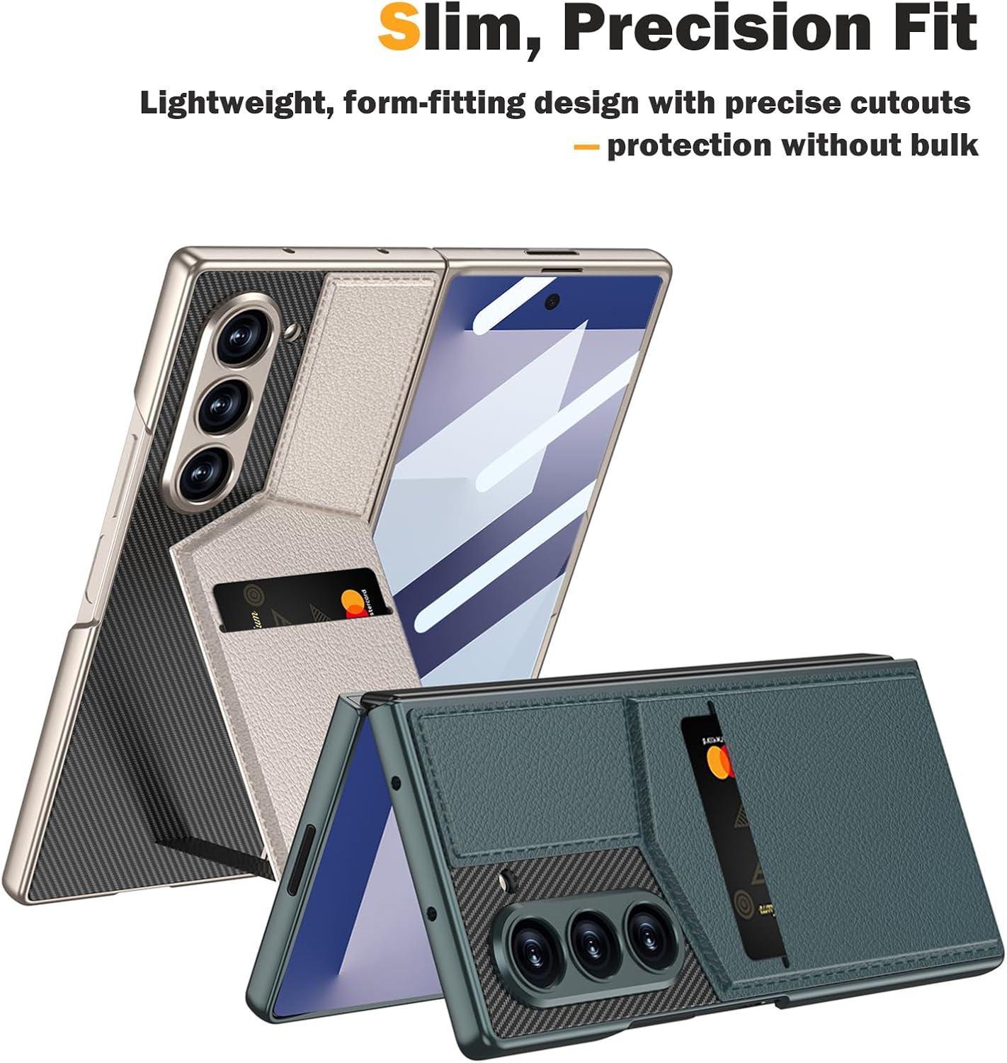 SHIEID Galaxy Z Fold 7 Leather Case with Card Holder Kickstand, Slim Protective Wallet Case with Front Screen Protector, Business Style Cover for Samsung Galaxy Z Fold7, Titanium Gray