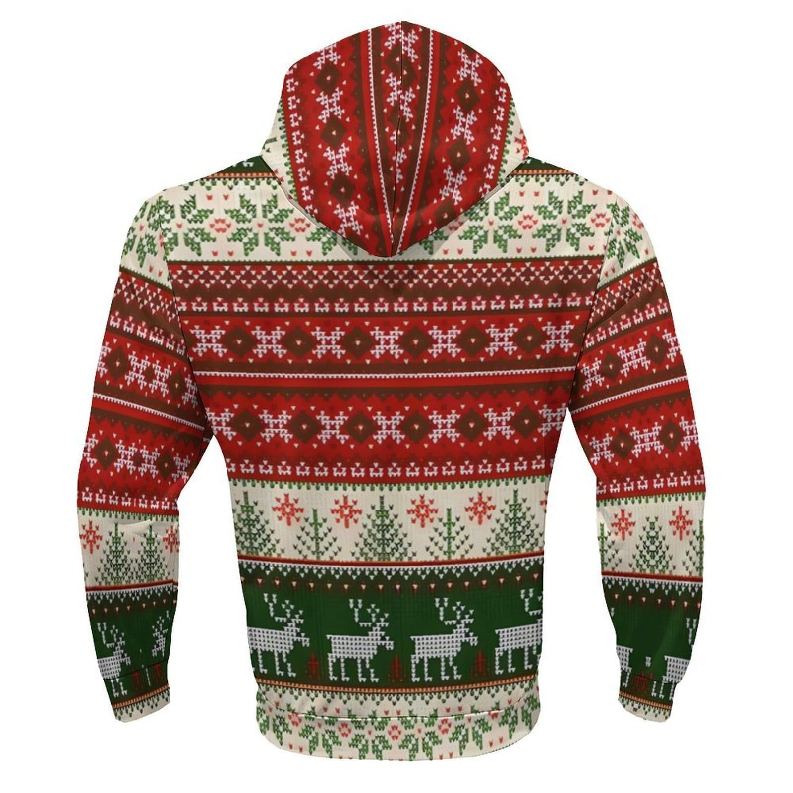 Celucke Weihnachtsanzug Herren Christmas 3D Drucke 2-teiliges Langarm Hoodie und Jogginghose Set mit Tasche Jogginganzug Bequem und Warm Tracksuit für Weihnachten,Sport und Freizeit